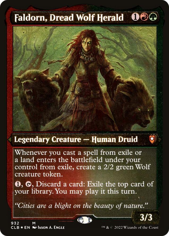 Faldorn, Dread Wolf Herald (Display Commander) - Thick Stock [Commander Legends: Battle for Baldur's Gate] 932