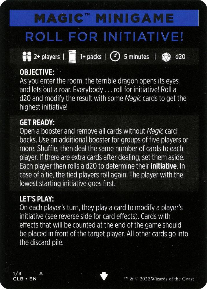 Magic Minigame: Roll for Initiative! [Commander Legends: Battle for Baldur's Gate] 1