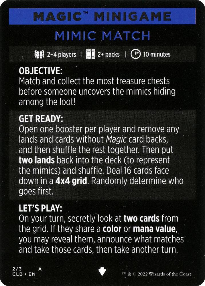 Magic Minigame: Mimic Match [Commander Legends: Battle for Baldur's Gate] 2