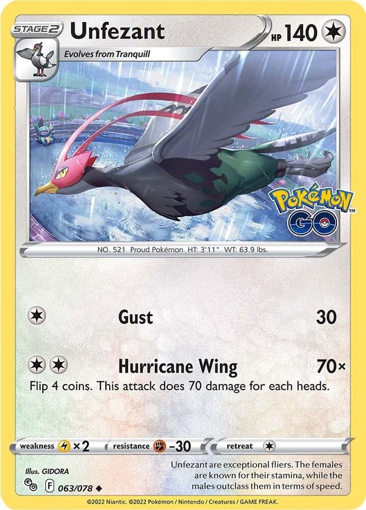 Unfezant [Pokemon GO] 063/078
