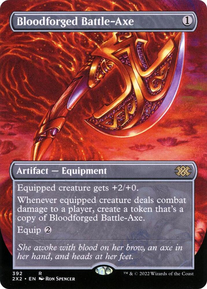 Bloodforged Battle-Axe (Borderless) [Double Masters 2022] 392