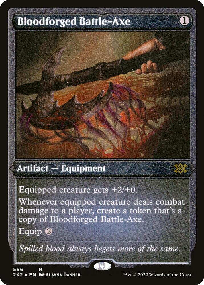 Bloodforged Battle-Axe (Foil Etched) [Double Masters 2022] 556
