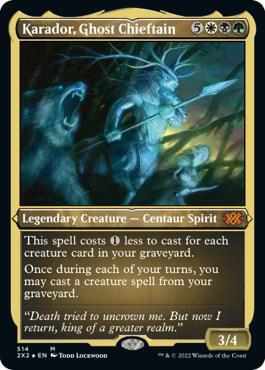Karador, Ghost Chieftain (Foil Etched) [Double Masters 2022] 514