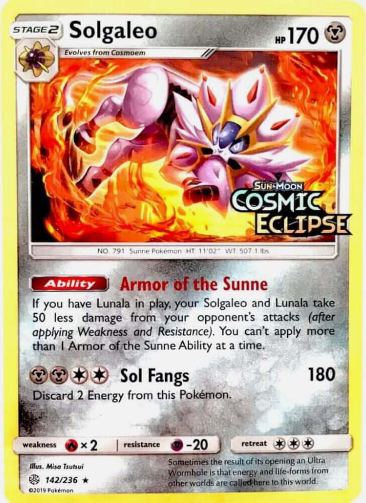 Solgaleo - 142/236 (Cosmic Eclipse Stamped) [Miscellaneous Cards & Products] 142/236