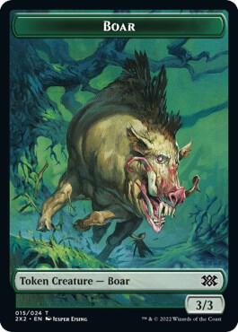 Boar // Aven Initiate Double-Sided Token [Double Masters 2022] 15 // 4