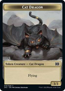 Cat Dragon // Monk Double-Sided Token [Double Masters 2022] 19 // 6