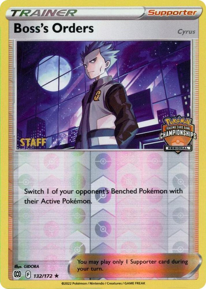 Boss's Orders - 132/172 (Regional Championships) [Staff] [League & Championship Cards] 132/172