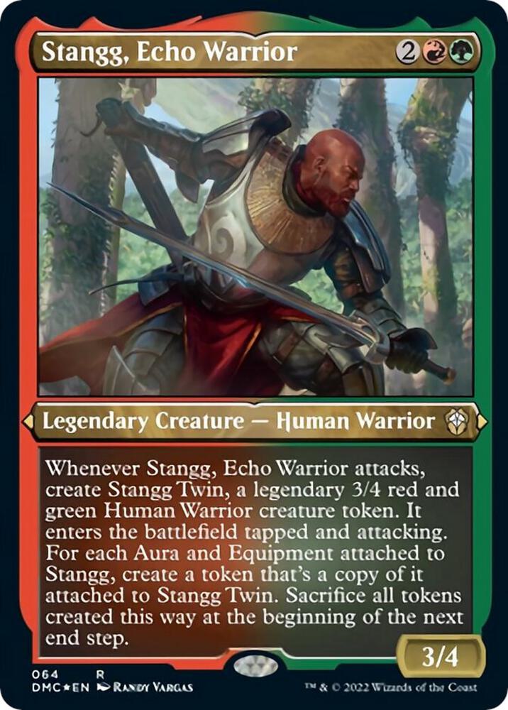 Stangg, Echo Warrior (Foil Etched) [Commander: Dominaria United] 64