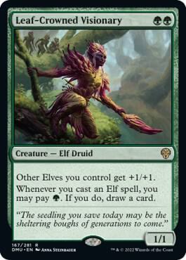Leaf-Crowned Visionary [Dominaria United] 167