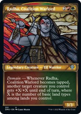 Radha, Coalition Warlord (Textured Foil) [Dominaria United] 351