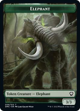 Elephant // Treasure Double-Sided Token [Commander: Dominaria United] 9 // 24