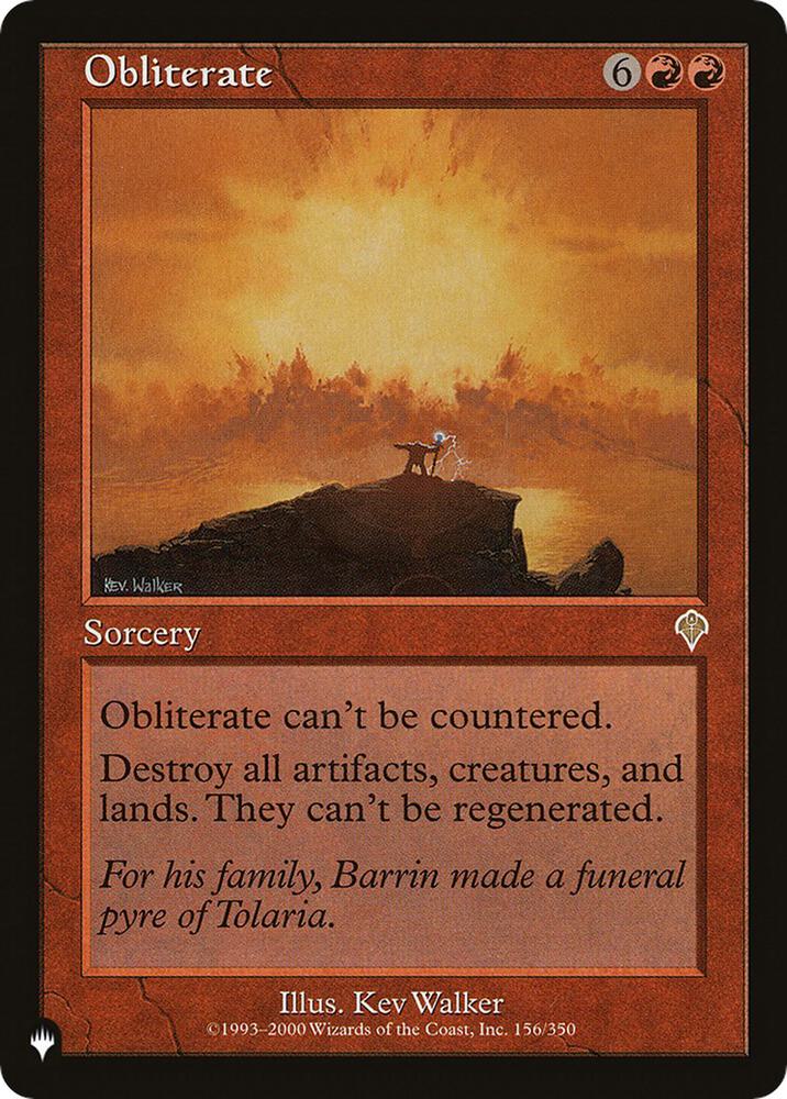 Obliterate [The List Reprints] 156/350