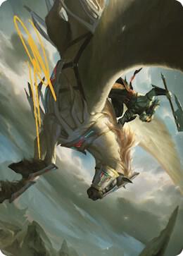 Cleaving Skyrider Art Card (Gold-Stamped Signature) [Art Series: Dominaria United] 5