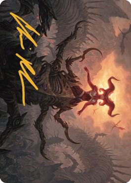 Sheoldred, the Apocalypse Art Card (Gold-Stamped Signature) [Art Series: Dominaria United] 26