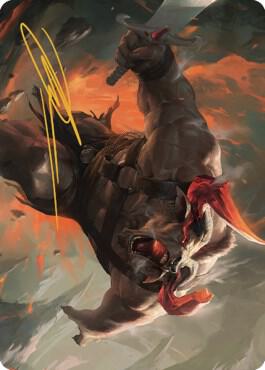 Furious Bellow Art Card (Gold-Stamped Signature) [Art Series: Dominaria United] 31