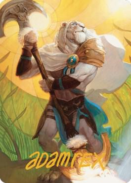 Ajani, Sleeper Agent Art Card (Gold-Stamped Signature) [Art Series: Dominaria United] 42