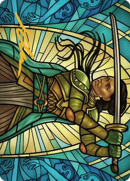 Shanna, Purifying Blade Art Card (77/81) (Gold-Stamped Signature) [Art Series: Dominaria United] 77