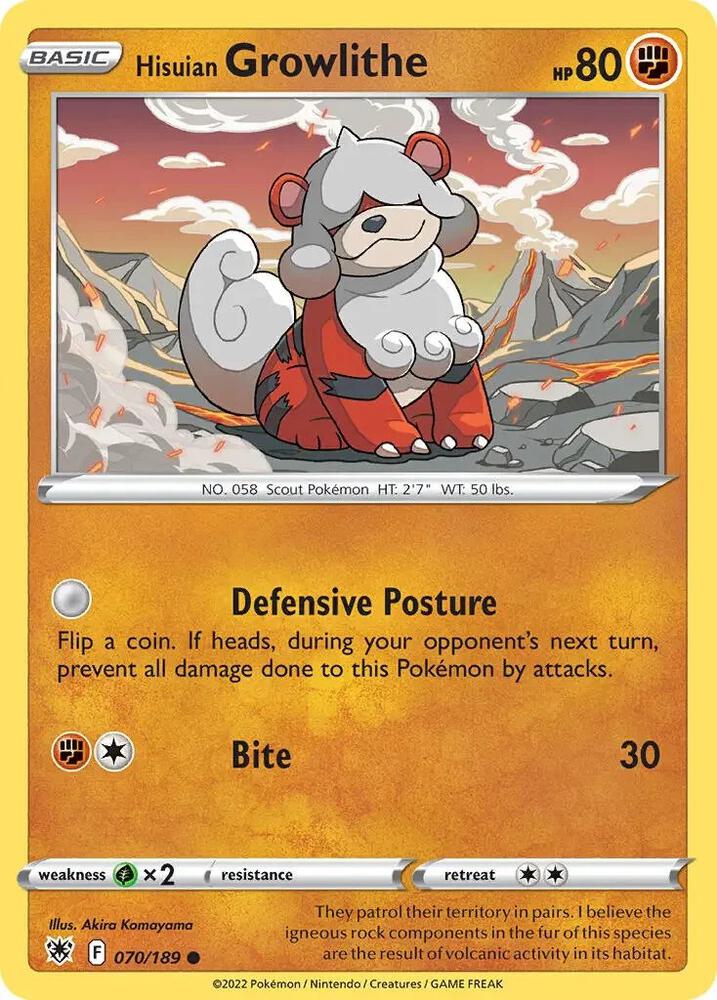 Hisuian Growlithe - 070/189 (Cosmos Holo) [Deck Exclusives] 070/189