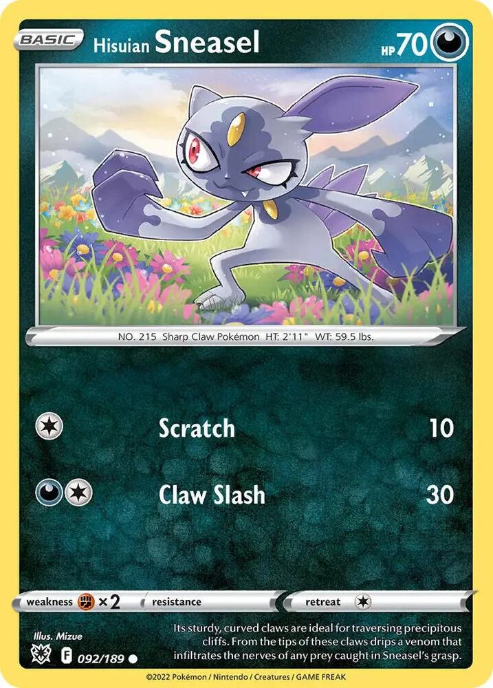 Hisuian Sneasel - 092/189 (Cosmos Holo) [Deck Exclusives] 092/189
