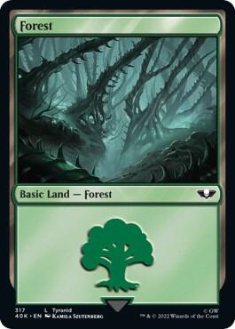 Forest (317) (Surge Foil) [Universes Beyond: Warhammer 40,000] 317