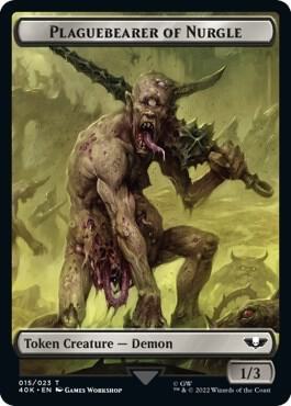 Plaguebearer of Nurgle // Spawn Double-Sided Token (Surge Foil) [Universes Beyond: Warhammer 40,000] 15 // 16