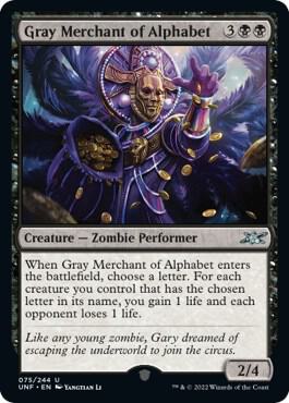 Gray Merchant of Alphabet [Unfinity] 75