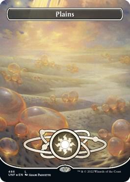 Plains (486) (Borderless) (Galaxy Foil) [Unfinity] 486