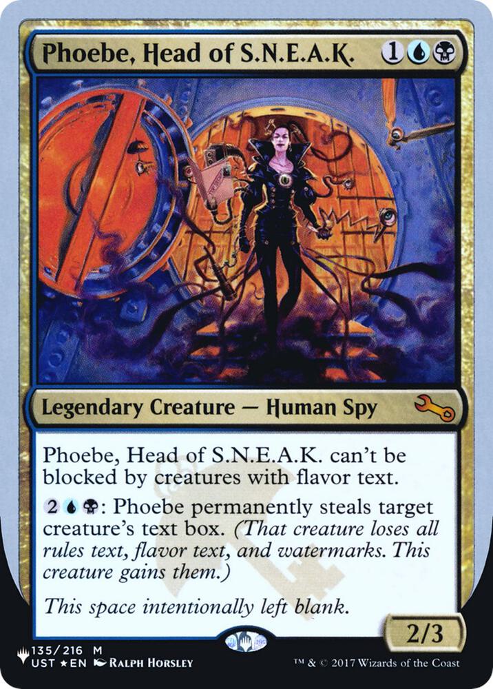 Phoebe, Head of S.N.E.A.K. [The List Reprints] 135/216