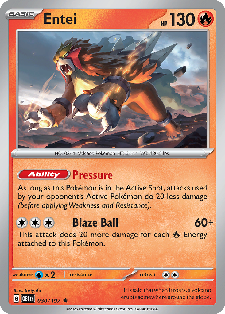 Entei - 30/197 Obsidian Flames