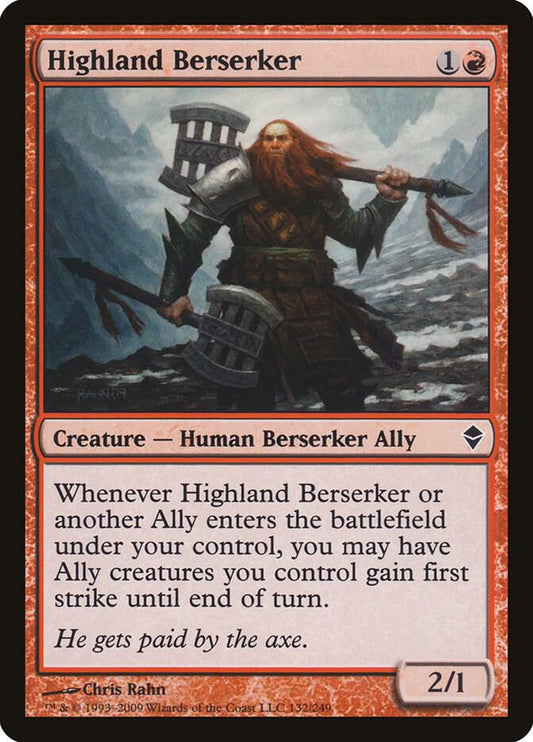 Highland Berserker [Zendikar] 132