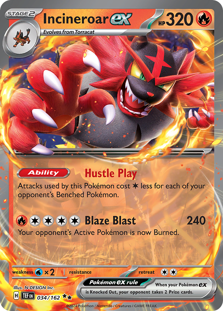 Incineroar ex - 34/162 Temporal Forces