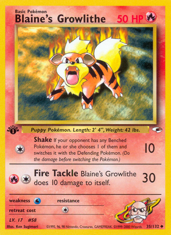 Blaine's Growlithe - 35/132 Gym Heroes