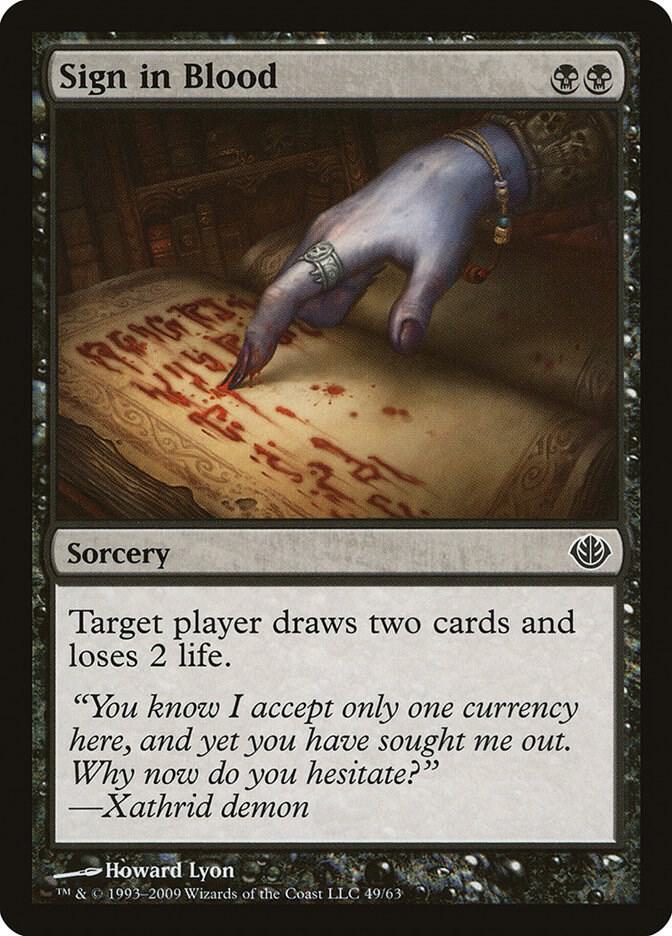 Sign in Blood [Duel Decks: Garruk vs. Liliana] 49