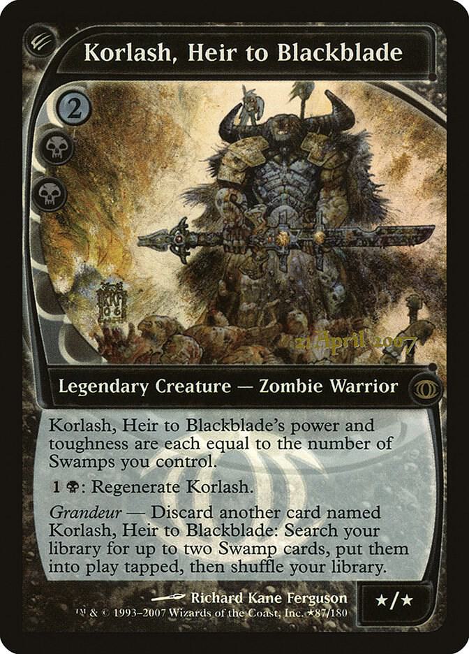 Korlash, Heir to Blackblade [Prerelease Cards] 87