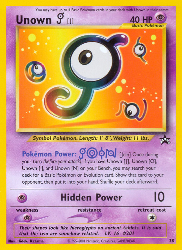 Unown [J] - 38/53 Wizards Black Star Promos