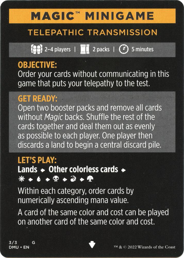Magic Minigame: Telepathic Transmission [Dominaria United] 3