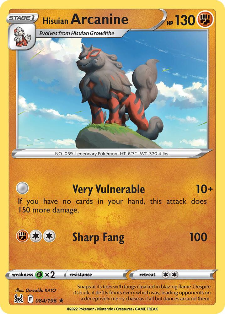 Hisuian Arcanine - 084/196 (Non-Holo) [Deck Exclusives] 084/196