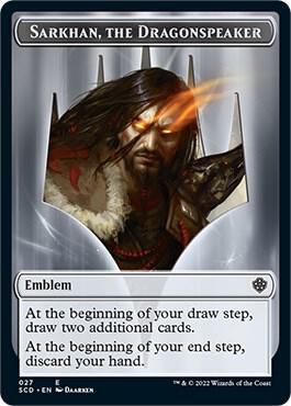 Emblem - Sarkhan, the Dragonspeaker Double-Sided Token [Starter Commander Decks] 27
