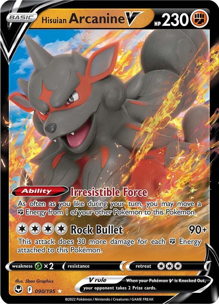Hisuian Arcanine V [SWSH12: Silver Tempest] 090/195