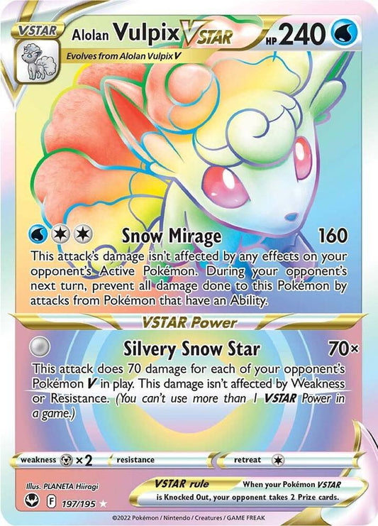 Alolan Vulpix VSTAR (Secret) [SWSH12: Silver Tempest] 197/195