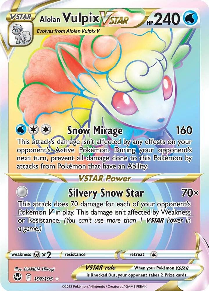 Alolan Vulpix VSTAR (Secret) [SWSH12: Silver Tempest] 197/195