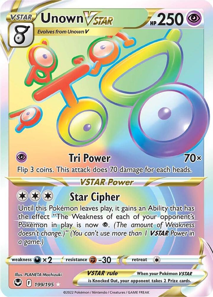 Unown VSTAR (Secret) [SWSH12: Silver Tempest] 199/195