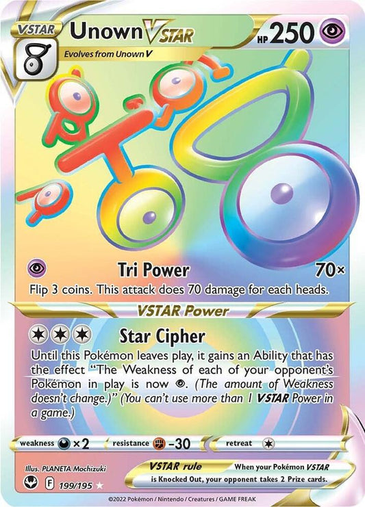 Unown VSTAR (Secret) [SWSH12: Silver Tempest] 199/195