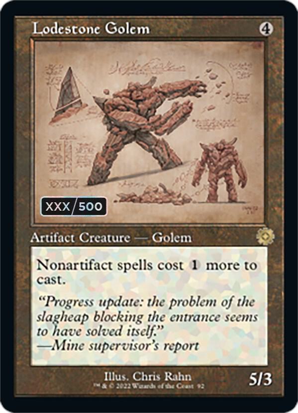 Lodestone Golem (Schematic) (Serial Numbered) [The Brothers' War: Retro Frame Artifacts] 92
