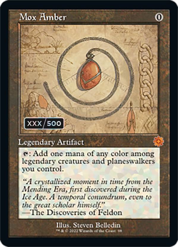 Mox Amber (Schematic) (Serial Numbered) [The Brothers' War: Retro Frame Artifacts] 98