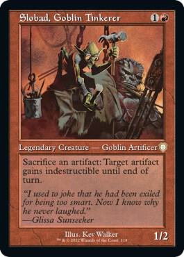 Slobad, Goblin Tinkerer (Retro Frame) [Commander: The Brothers' War] 118
