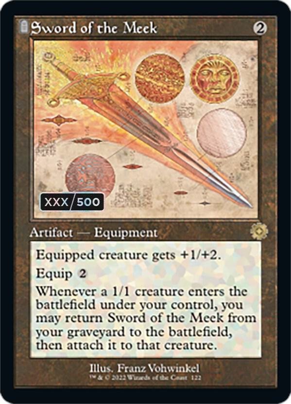 Sword of the Meek (Schematic) (Serial Numbered) [The Brothers' War: Retro Frame Artifacts] 122