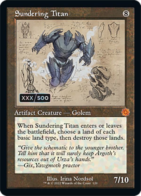 Sundering Titan (Schematic) (Serial Numbered) [The Brothers' War: Retro Frame Artifacts] 120