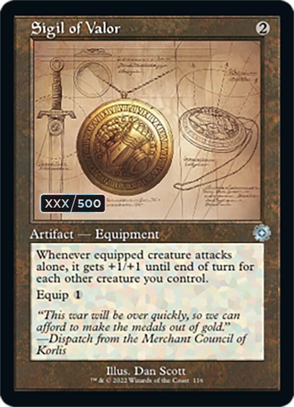 Sigil of Valor (Schematic) (Serial Numbered) [The Brothers' War: Retro Frame Artifacts] 116