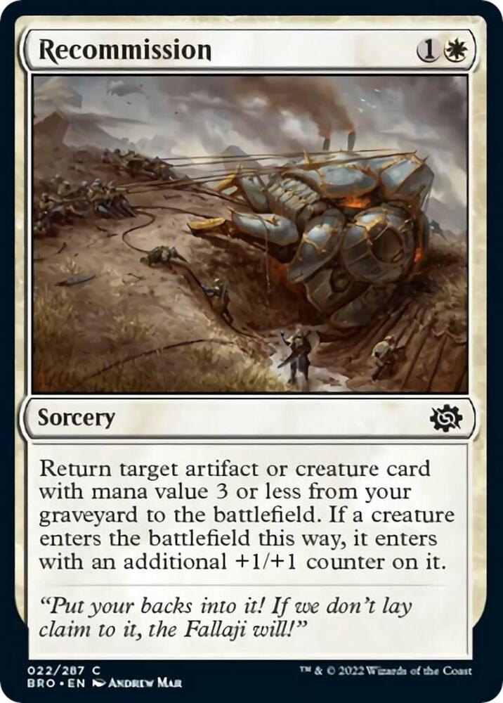 Recommission [The Brothers' War] 22